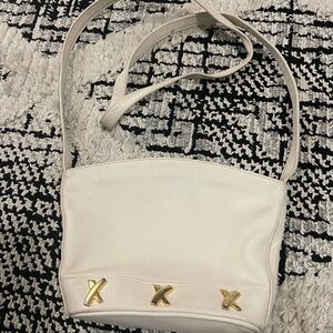 Paloma Picssso White Crossbody Bag with Gold Accents